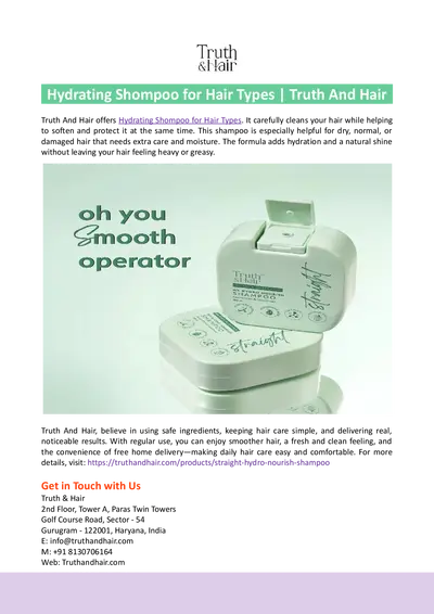 Hydrating Shompoo for Hair Types