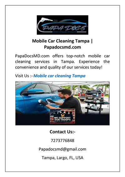 Mobile Car Cleaning Tampa | Papadocsmd.com
