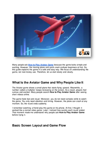 Aviator Game Explained A Complete Beginner’s Guide