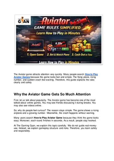 Aviator Game Rules Made Simple Learn to Play in Minutes