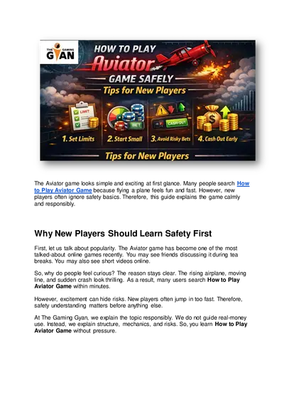 How to Play the Aviator Game Safely Essential Tips for Beginners