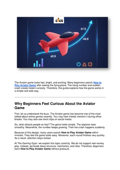 Aviator Game Explained for Beginners How It Works and How to Start Playing