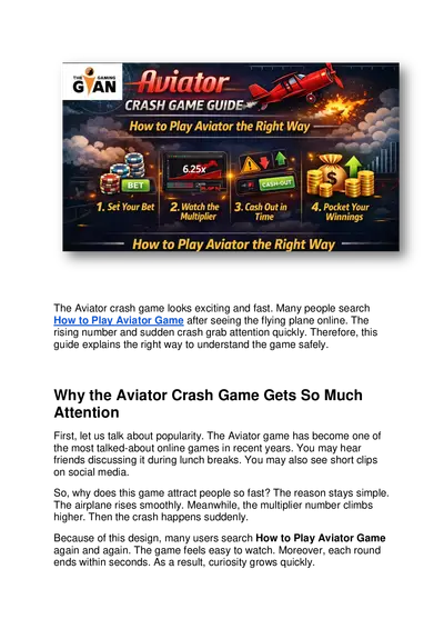 Aviator Crash Game Guide How to Play Aviator Correctly