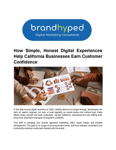 How Simple, Honest Digital Experiences Help California Businesses Earn Customer Confidence