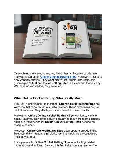 Understanding Online Cricket Betting Sites An Unbiased Guide for Indian Fans