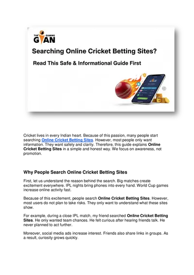 Searching Online Cricket Betting Sites? Read This Safe & Informational Guide First