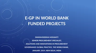E-GP in World Bank funded Projects Swayamsiddha