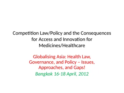 Competition Law/Policy and the Consequences for