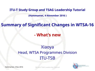 Hammamet, 4 Nov 2016 ​Summary of Significant