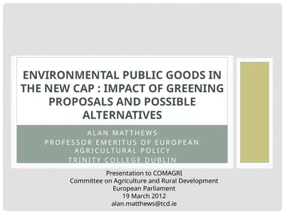 Alan Matthews Professor Emeritus of European