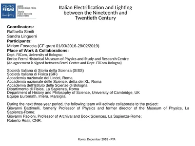 Coordinators: Raffaella Simili Sandra Linguerri