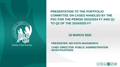 PRESENTATION TO THE PORTFOLIO COMMITTEE ON CASES