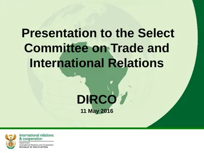 Presentation to the Select Committee on Trade and