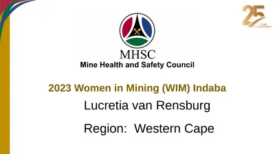 Lucretia van Rensburg Region: Western Cape Western