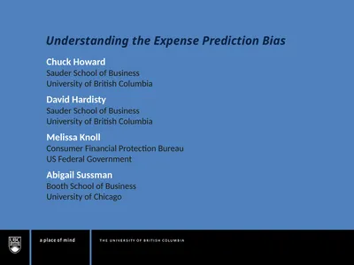 Understanding the Expense Prediction Bias Chuck