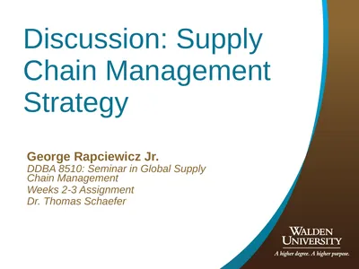 Discussion: Supply Chain Management Strategy