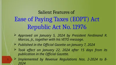 Salient Features of Ease of Paying Taxes (EOPT)