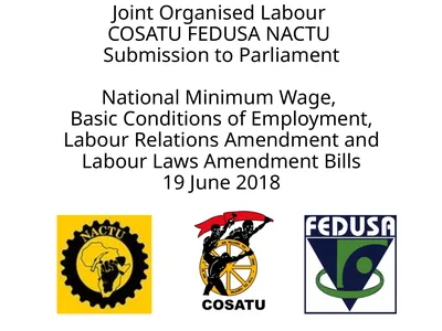 Joint Organised Labour COSATU FEDUSA NACTU