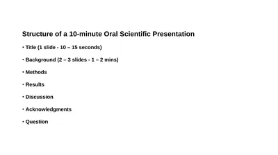Structure of a 10-minute Oral Scientific