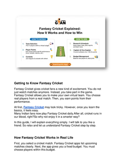 Fantasy Cricket Explained: How It Works and How to Win