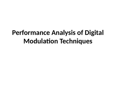 Performance Analysis of Digital Modulation
