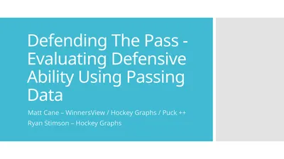 Defending The Pass - Evaluating Defensive Ability
