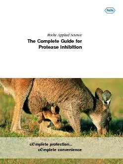 Roche Applied ScienceThe Complete Guide forProtease Inhibition mplete
