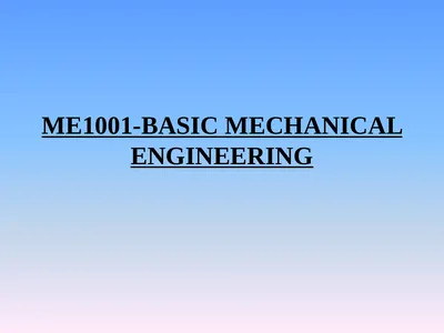 ME1001-BASIC MECHANICAL ENGINEERING SYLLABUS UNIT