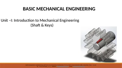 BASIC MECHANICAL ENGINEERING Unit –I: Introduction