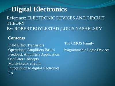 Digital Electronics Reference: ELECTRONIC DEVICES