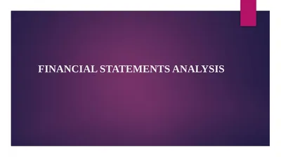 FINANCIAL STATEMENTS ANALYSIS CHAPTER OBJECTIVES