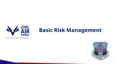 1 Basic Risk Management Training Objectives Be