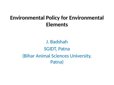 Environmental Policy for Environmental Elements J.