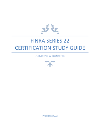 FINRA Series 22 Certification Study Guide