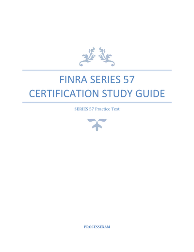 FINRA Series 57 Certification Study Guide