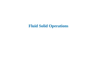 Fluid Solid Operations THEORY OPERATION DESIGN