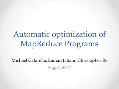 Automatic optimization of MapReduce Programs