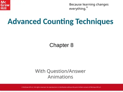 Advanced Counting Techniques Chapter 8 With