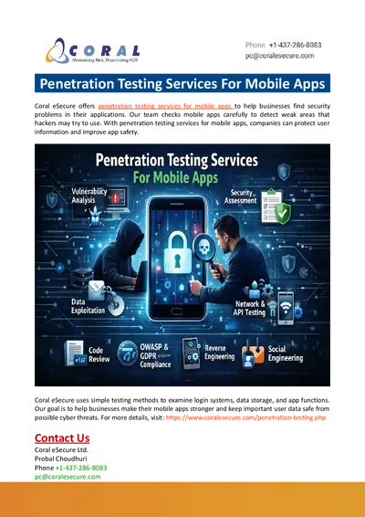 Penetration Testing Services For Mobile Apps