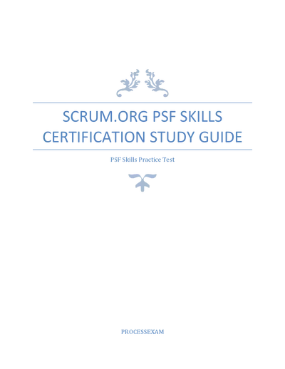 Scrum.org PSF Skills Certification Study Guide