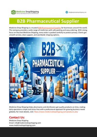 B2B Pharmaceutical Supplier