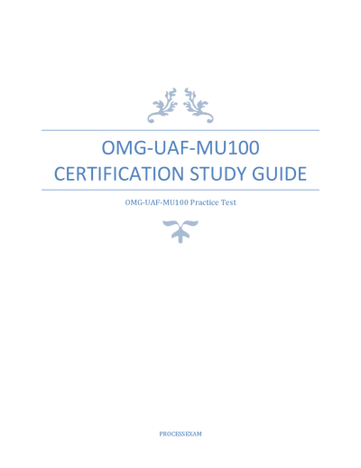 Latest OMG-UAF-MU100 Certification Study Guide