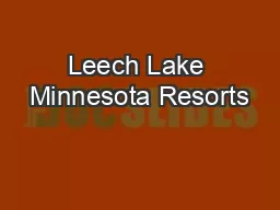 Leech Lake Minnesota Resorts