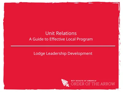 Unit Relations A Guide to Effective Local Program