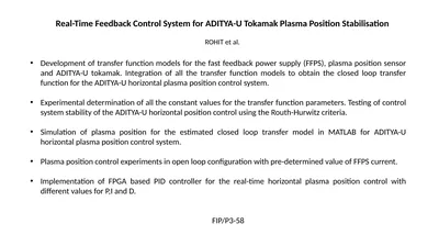 Real-Time Feedback Control System for ADITYA-U