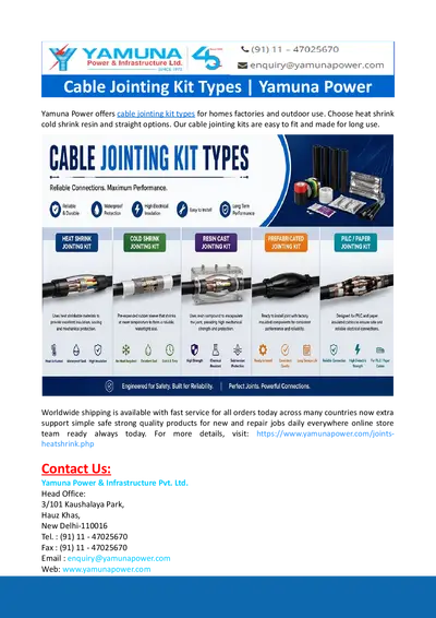 Cable Jointing Kit Types