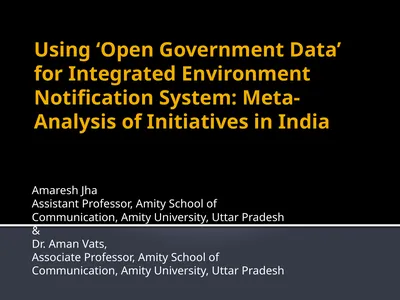 Using ‘Open Government Data’ for Integrated