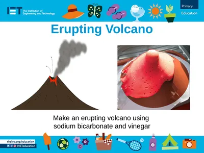 Make an erupting volcano using sodium bicarbonate