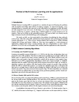 Review of Multi-Instance Learning and Its applications Jun Yang  juny@