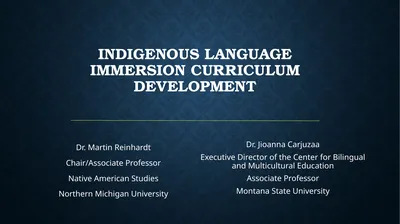 Indigenous Language Immersion Curriculum
